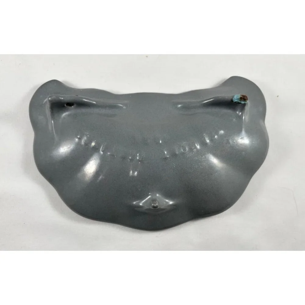 Gray Fan or Shell Shaped Ceramic over Cast Iron Soaph Dish